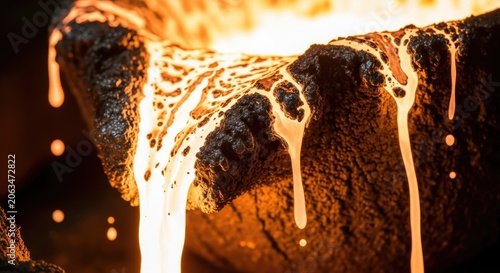Molten Metal Pouring - Industrial Process.