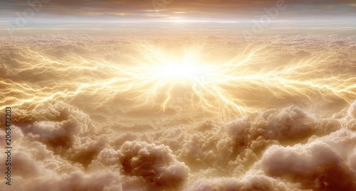 Radiant light bursts from clouds (1)