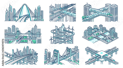 Canvastavla Futuristic Cityscape with Advanced Transportation Systems and Sustainable Archit