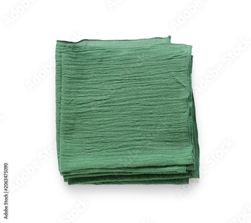 Folded green cotton kitchen...