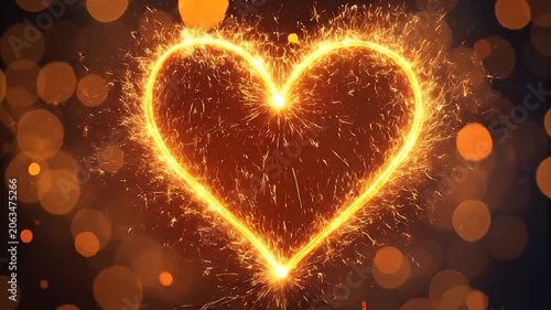 Sparkling Heart Shaped Love Symbol.