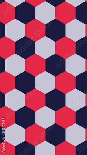 Tricolor Geometric Hexagon Pattern Loop Animation Background
