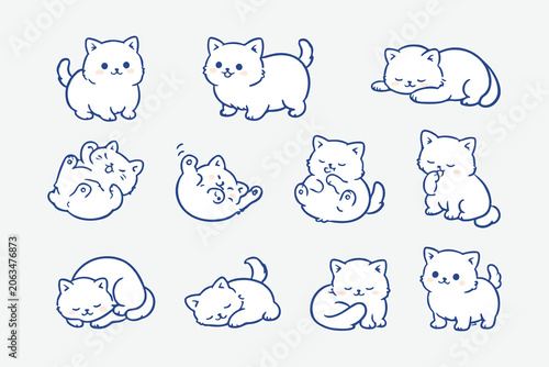 Fotografía cute chubby llittle cat drawing