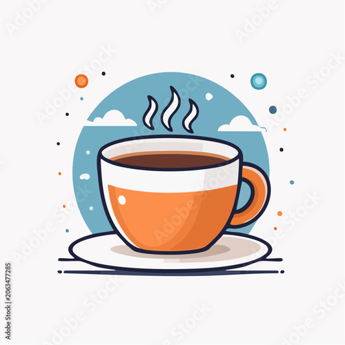 Steaming Cup of Coffee Illustration