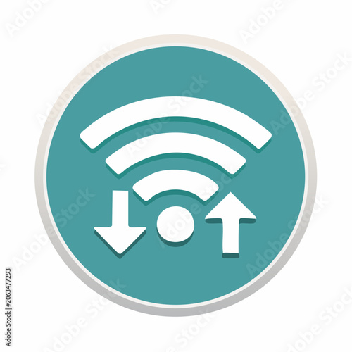 Wi-Fi Signal Icon with Upload and Download Arrows