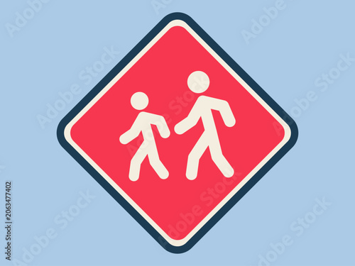 School zone icon. Traffic icon. Flat vector icon concept.