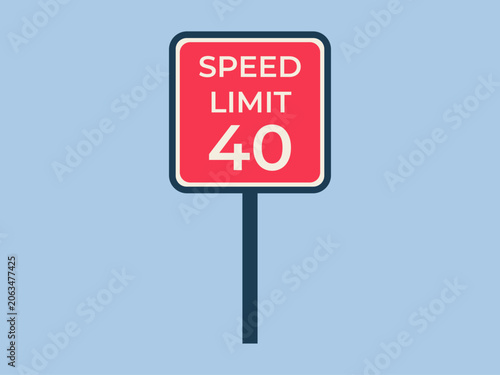 Speed limit icon. Traffic icon. Flat vector icon concept.
