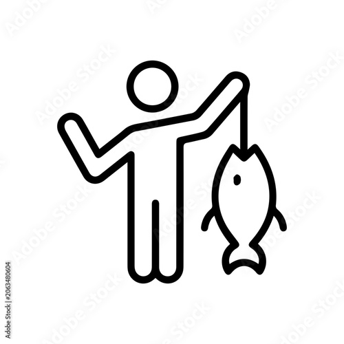 Person Fishing Icon Design