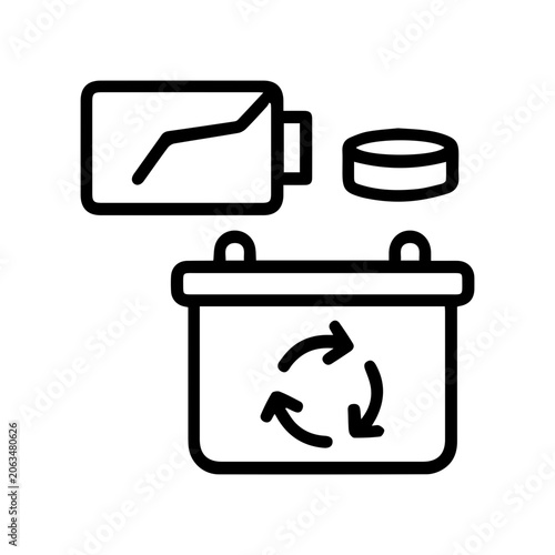 Battery Recycling Icon Set