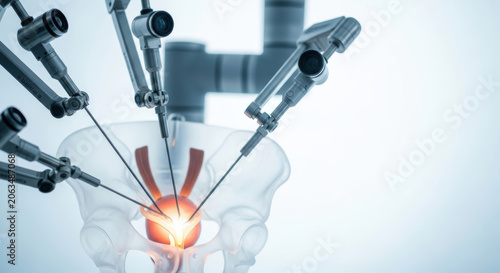 Robotic prostate cancer treatment using advanced surgical instruments for precise minimally invasive procedure improving patient recovery and care
