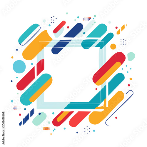 Colorful Abstract Frame with Geometric Shapes
