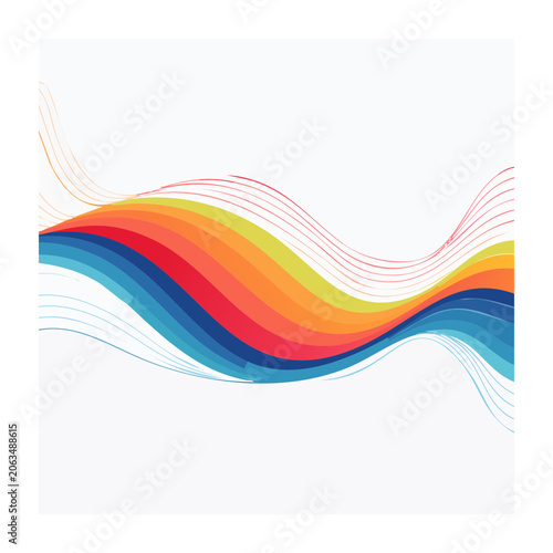 Colorful abstract wave illustration on white background