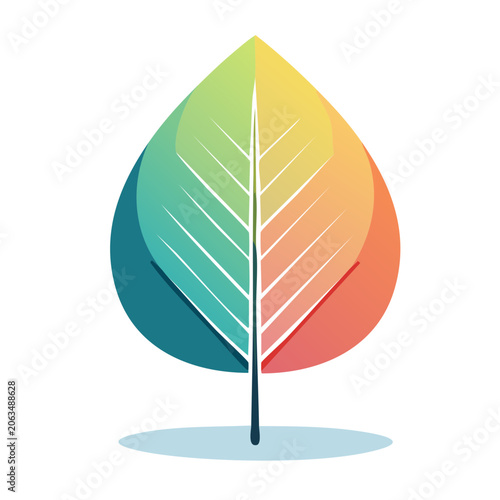 Colorful flat design leaf illustration