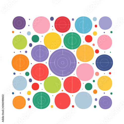 Colorful circles pattern with targets and dots