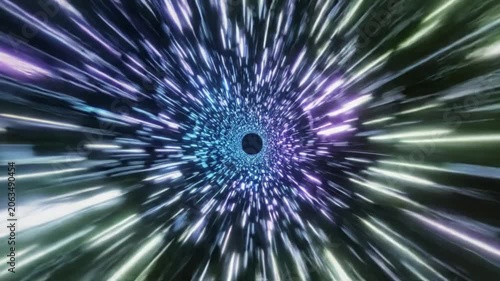 Abstract colorful light speed motion blur.