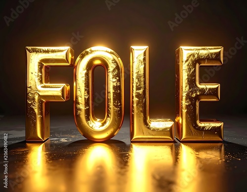 A shiny gold 3D text (14)