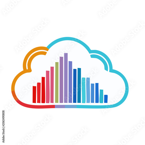 Flat design circular bar chart vector