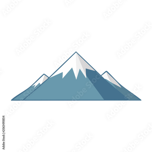 Flat design mountain peak vector illustration