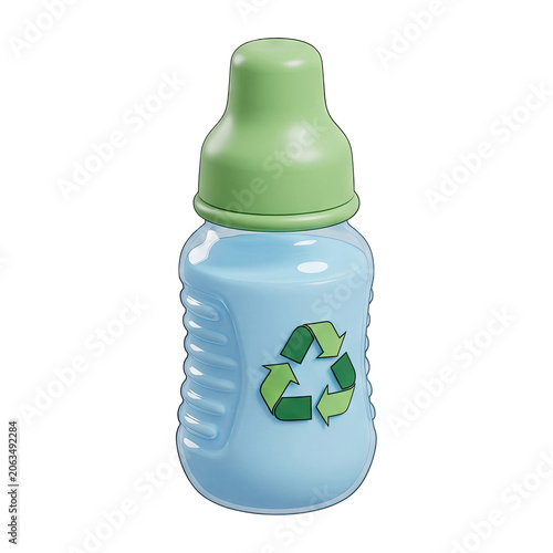 Baby Bottle with Recycling Symbol
