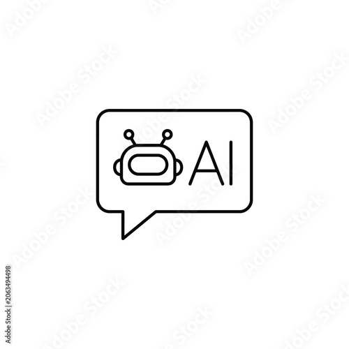 Ai robot icon in speech bubble