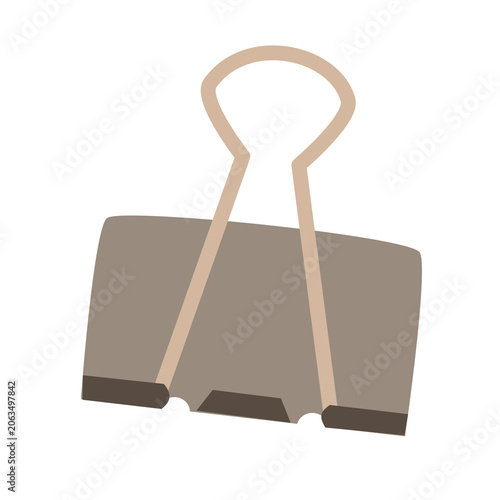 Binder Clip Flat Vector Simple Stationery Icon
