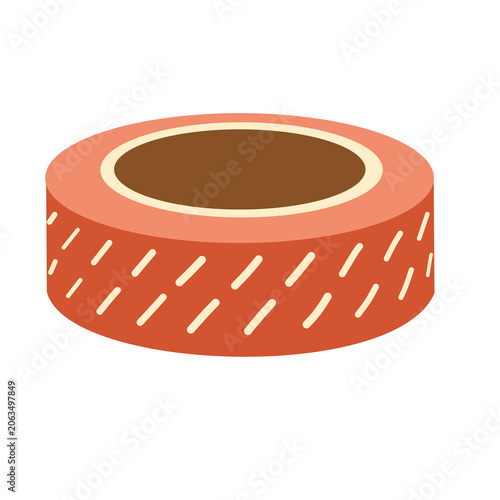 Washi Tape Roll Spool Flat Vector Earth Tone