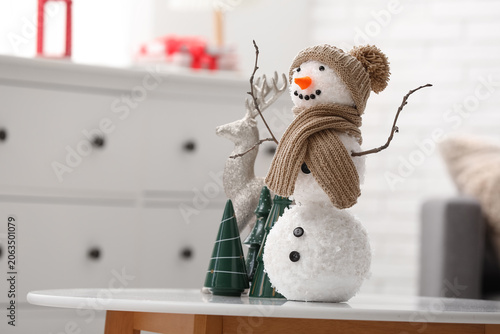 Funny snowman with Christma...