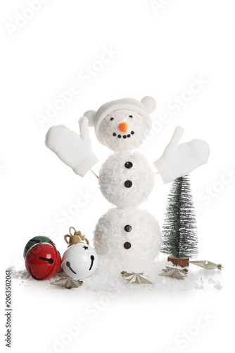 Funny snowman with Christma...
