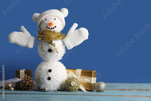 Funny snowman with Christma...