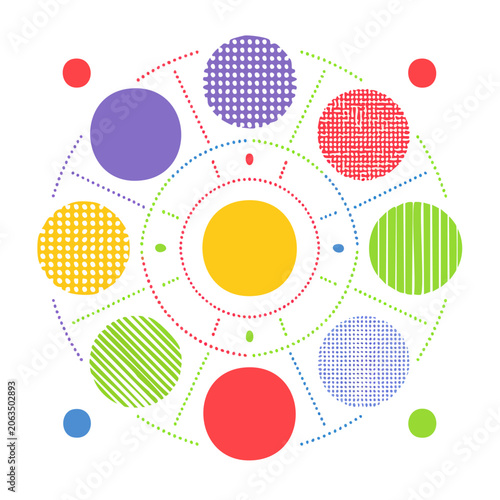 Geometric circles and dots flat design vector