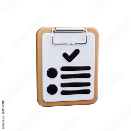 Checklist 3d render icons