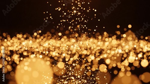 Golden Light Particles Falling Slowly.
