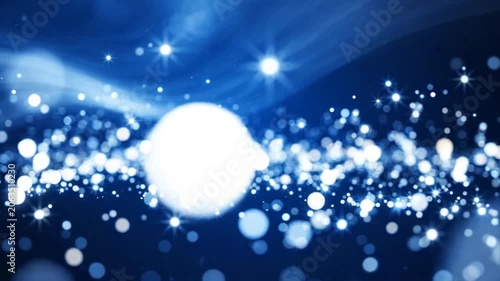 Sparkling Blue Background With Shining Lights.
