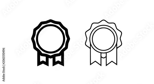 Cuadro en lienzo Pair of rosette ribbon award badge icons with achievement