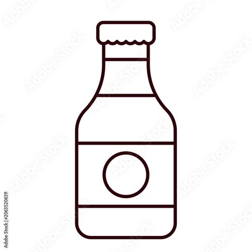 Glass Beer Bottle with Colombian Flag Label Vector
