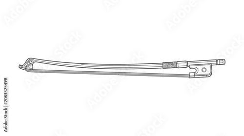 Canvastavla Classical violin bow line icon on white background.