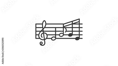 Konstfotografi Music staff with treble clef and notes icon.