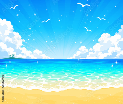 Bild auf Leinwand 夏の砂浜の背景素材画像