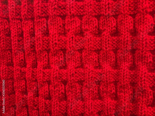 Fotografie close up of red knit pattern