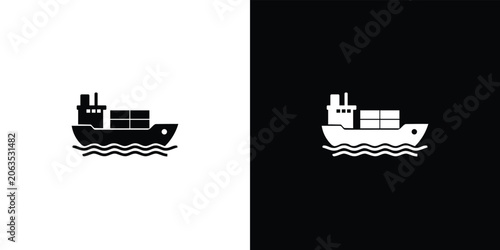 Tableau sur toile Black and white of a steamboat with paddle wheel on water waves ship