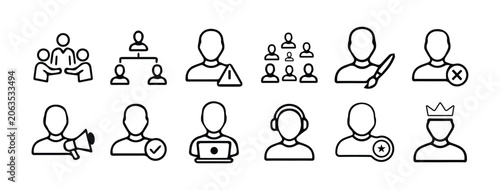 Black and white of diverse people performing various activities and jobs professions