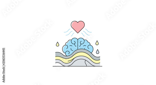 Stylized clouds and water drop on transparent background