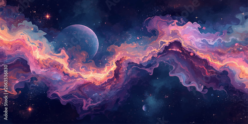 Photos Fiery Earth from Space at Night with Glowing Atmosphere Global Map and Cosmic Un