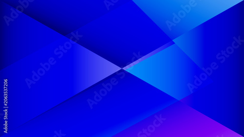 Tableau sur toile Blue abstract geometric triangle pattern wallpaper with digital vector shapes and light texture design