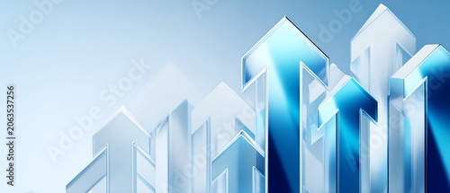 Abstract representation of upward growth arrows.