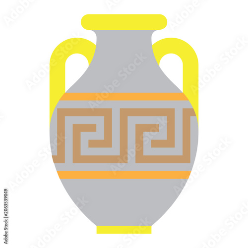 Ceramic vase vector design flat icon