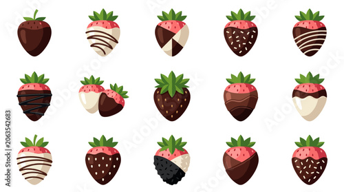 Schilderij op canvas Delicious Chocolate-Covered Strawberries, Gourmet Dessert, Culinary Art, Celebra