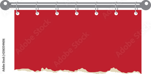 Cuadro en lienzo Torn Calendar Page Template with Spiral Binding and Red Paper Background Design