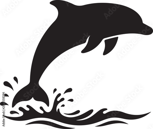 Dolphin Ocean Animal Silhouette Design