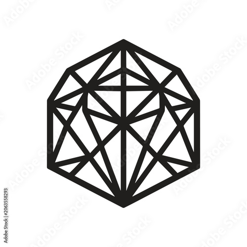 Abstract geometric hexagon diamond shape graphic with geometry, abstract